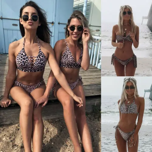 Fashion Leopard Bikini Set Push-up Bra Swimsuit Sexy Swimwear Triangle Beachwear Swimming Costume 2019 Summer New Women | Спорт и