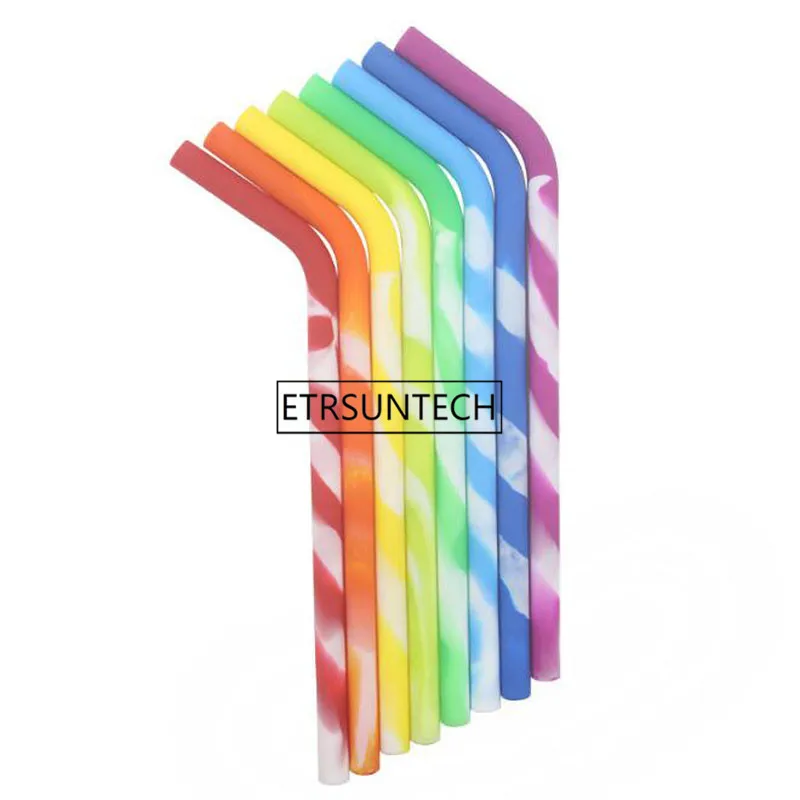 en Ucuz 500 Adet Silikon Içme Saman Çocuklar Için Geri Dönüşümlü Bükülmüş Payet Spiral Iplik Kokteyl İçecekler Araçlar