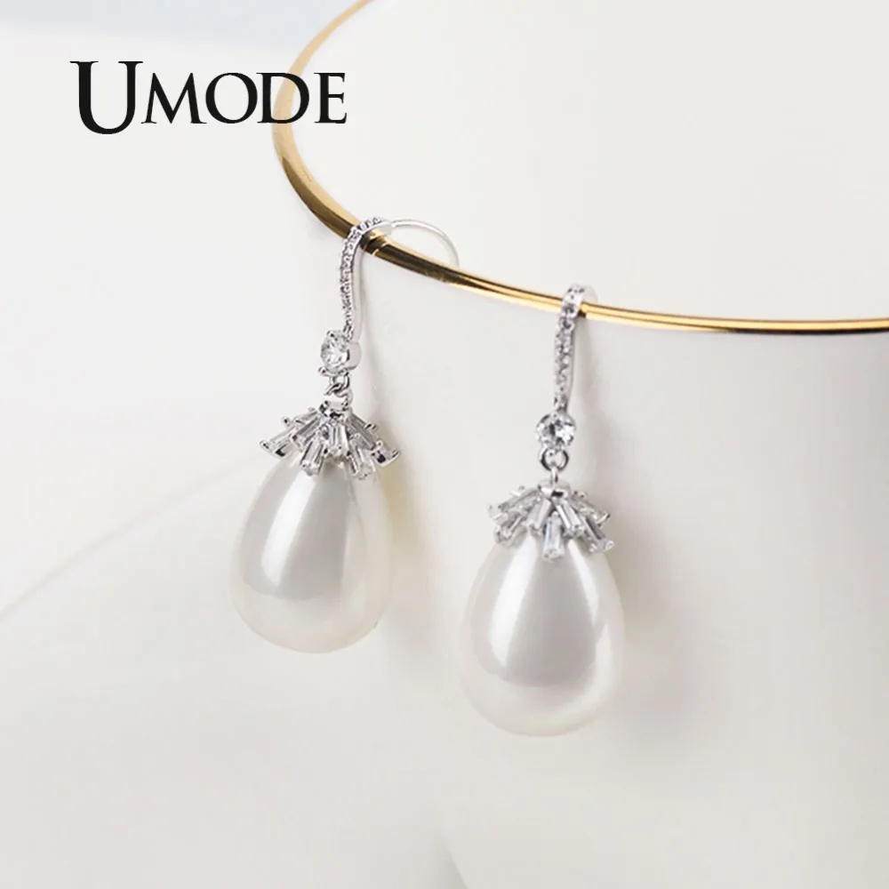 UMODE каплевидные Висячие серьги для женщин жемчужные висячие серьги Подвесные Подарки модные ювелирные аксессуары UE0469