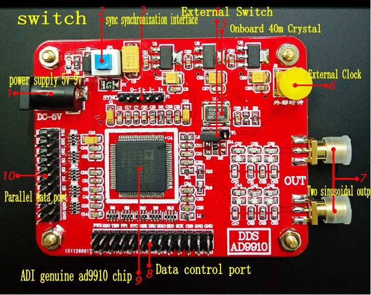 AD9910 DDS модуль 420 M 1 MSPS наивысший выход дискретирования частоты генератор сигналов