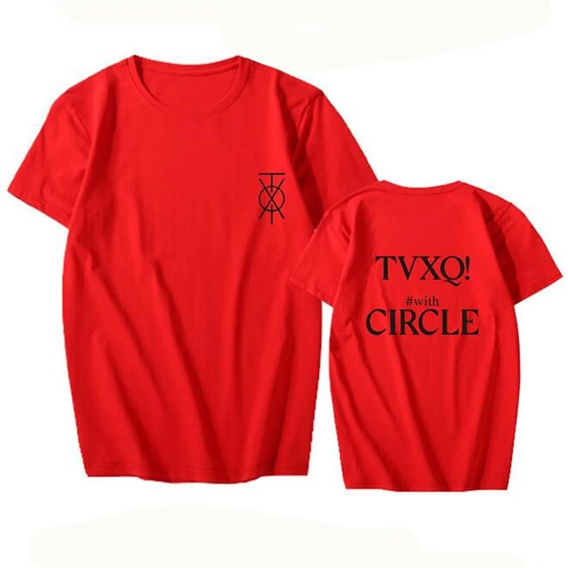 Мужская Футболка KPOP TOHOSHINKI футболка унисекс TVXQ с кругом летняя коротким рукавом