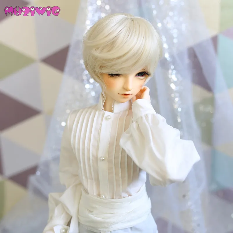 MUZIWIG bjd 1/3 1/4 синтетический светильник Золотой Блонд стиль для мальчиков красивый короткий кукольный парик волосы для SD парики для кукол аксессуары