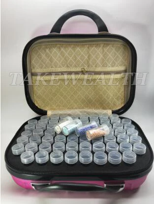 Rose red 132 Bottles Diamond Painting Cross Stitch Accessories Tool Box Container Diamond Storage Full Square 5D Embroidery Mosaic - Цвет: Rose red
