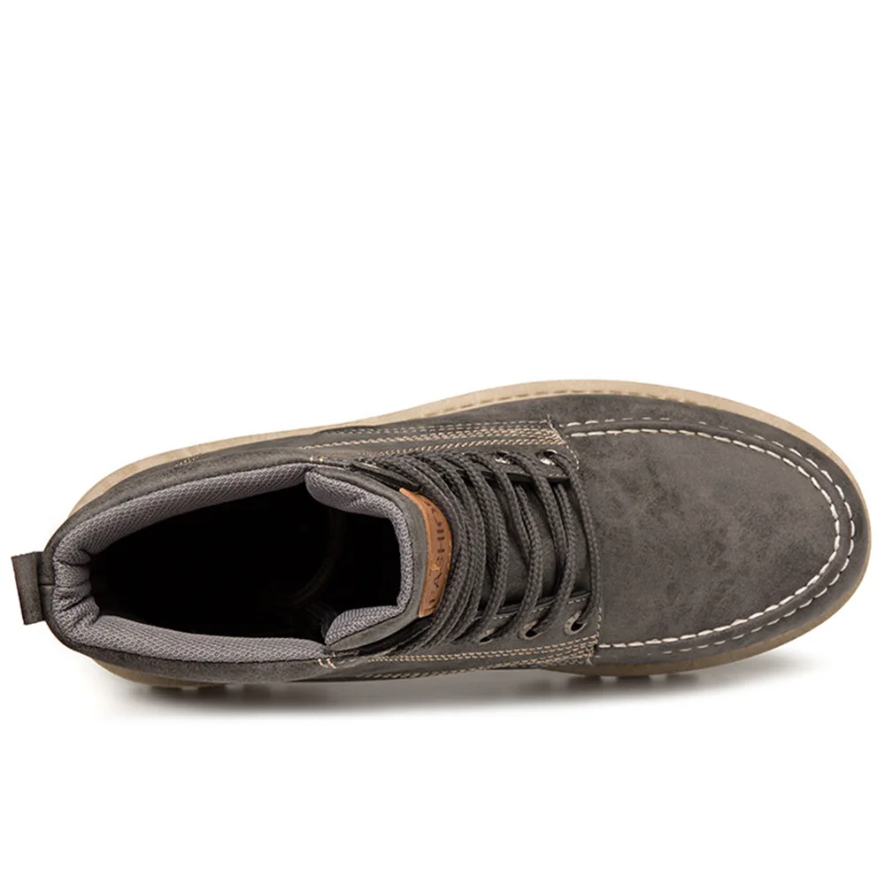 Модные зимние повседневные ботинки на меху в британском стиле мужские рабочие с