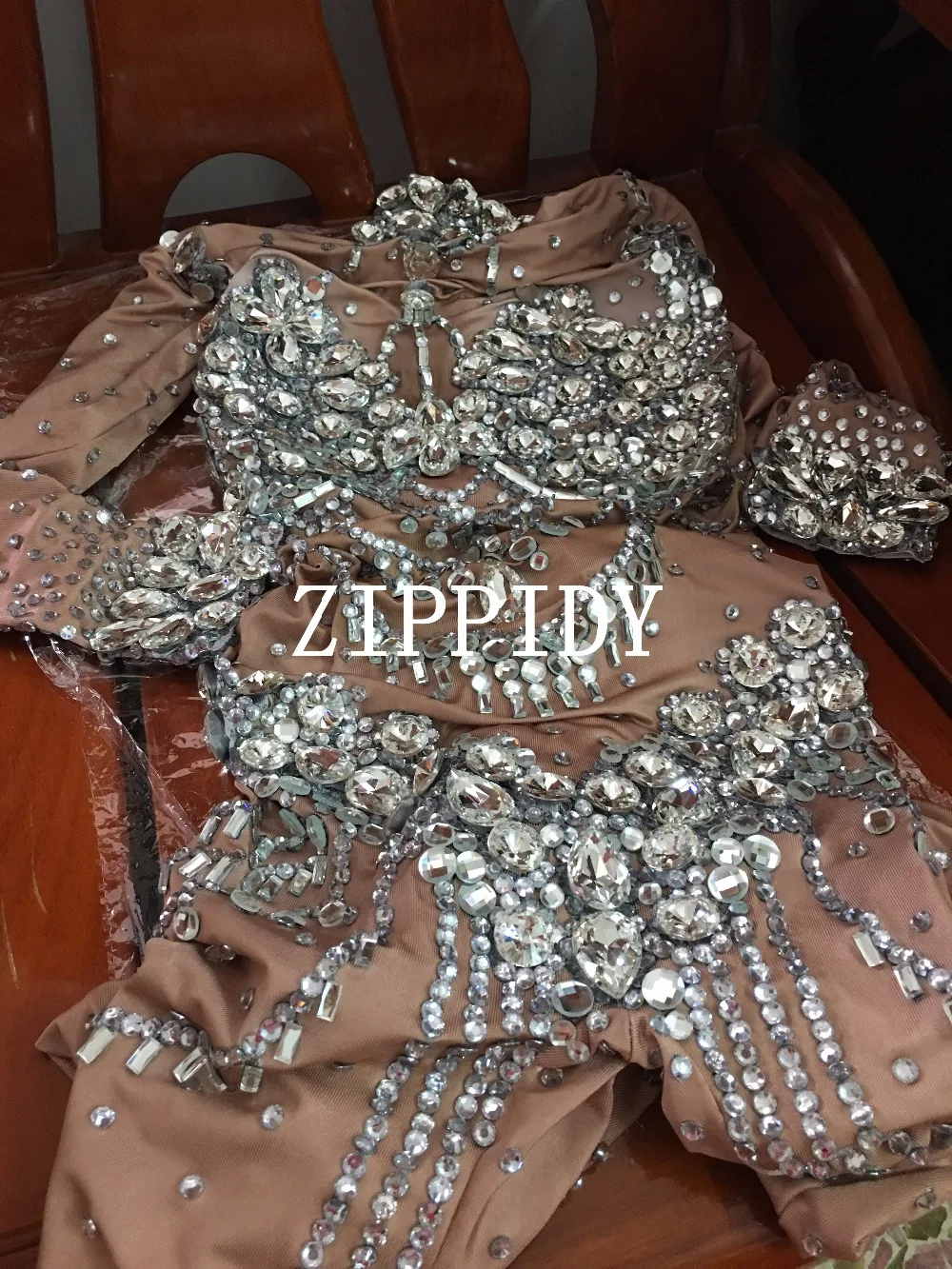 Блестящие кристаллы комбинезон костюм Bling большие камни комбинезон Для женщин наряд бриллианты боди вечерние праздновать повод носить