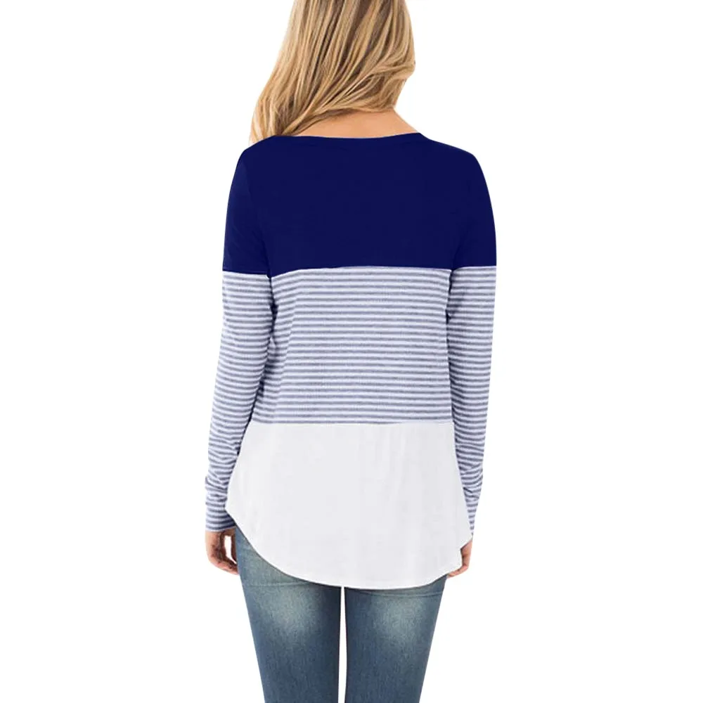 SAGACE повседневные полосатые женские Топы с длинным рукавом для беременных топы