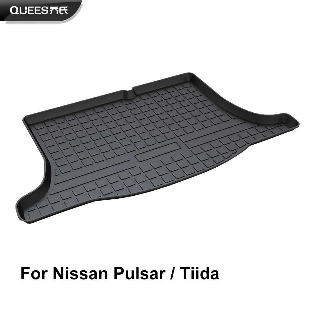 

QUEES Custom Fit Cargo Liner Boot Tray Trunk Floor Mat for Nissan Pulsar C13 / Tiida C13 2014 2015 2016 2017 2018