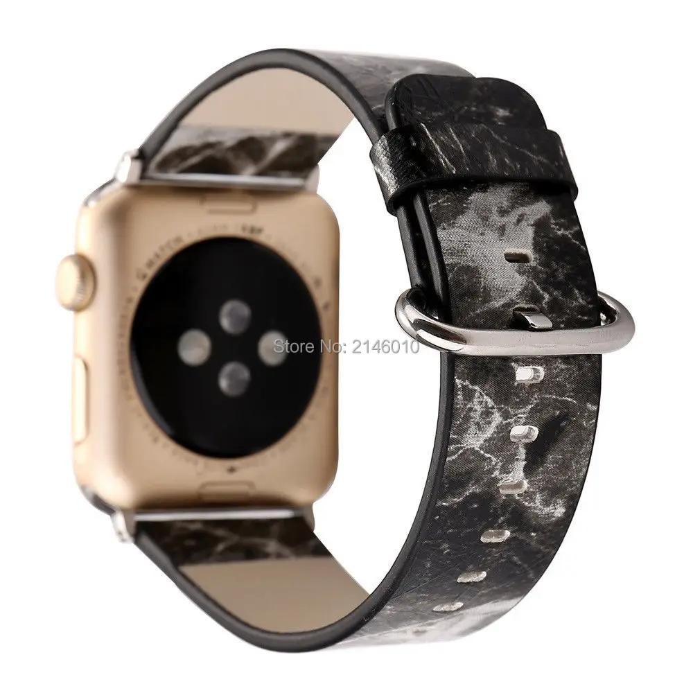 Сменный модный кожаный ремешок с мраморным узором для часов Apple Watch 38 мм 42 серии