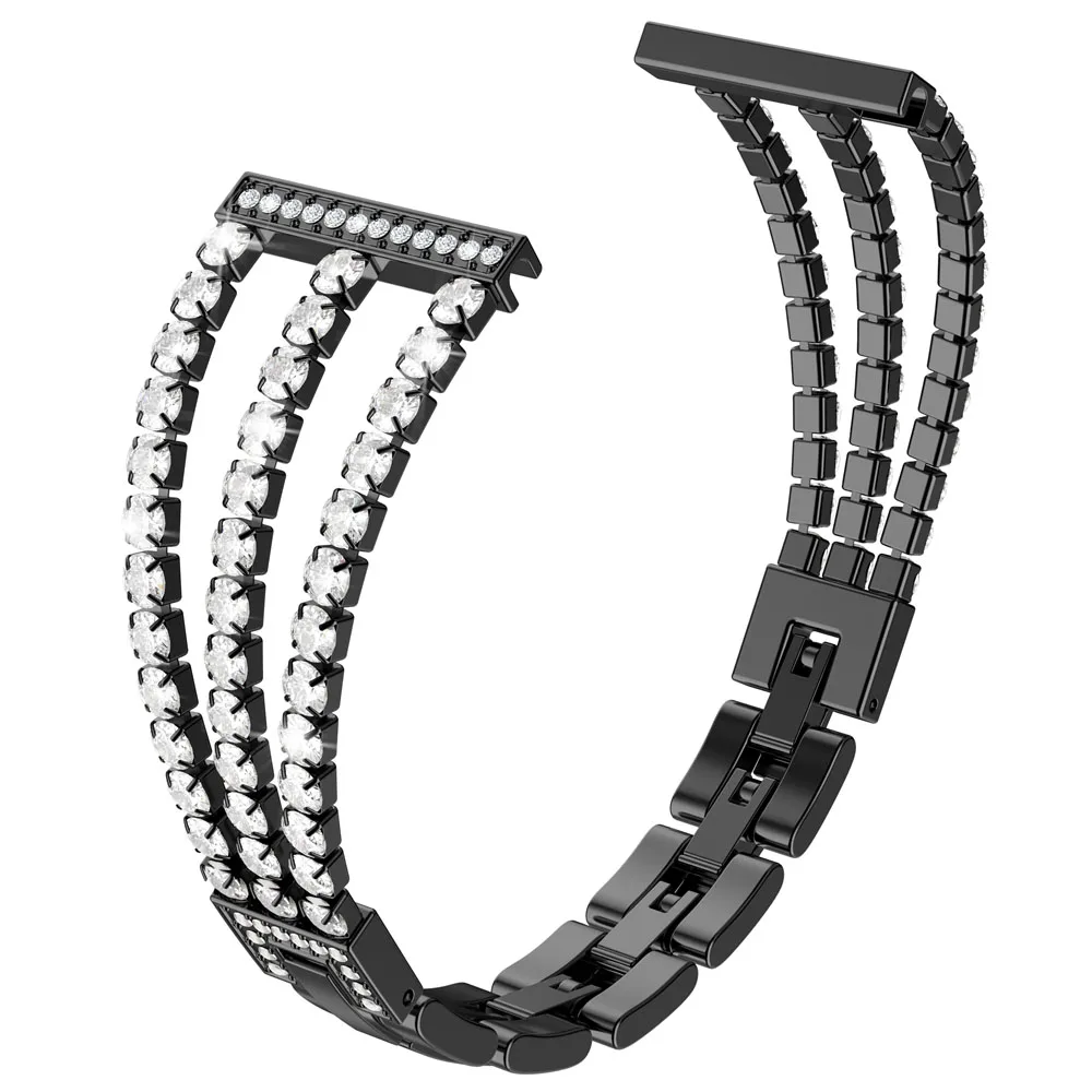 Браслет побрякушка для Fitbit Versa Band женские браслеты из нержавеющей стали для Versa Lite специальное издание браслет ремень аксессуары - Цвет ремешка: Черный