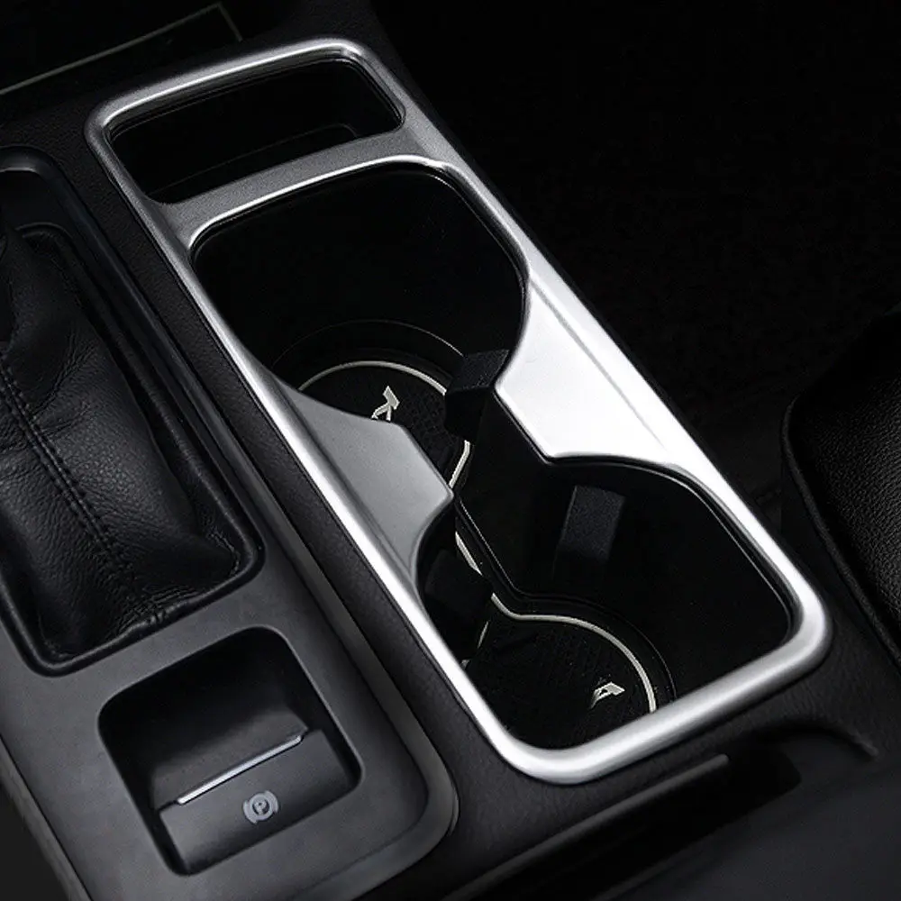 BBQ@FUKA New Car Styling Accessories ABS Matte Inner Front Water Cup Holder Cover Trim 1 Pc Fit For Ford Escape Kuga 2017