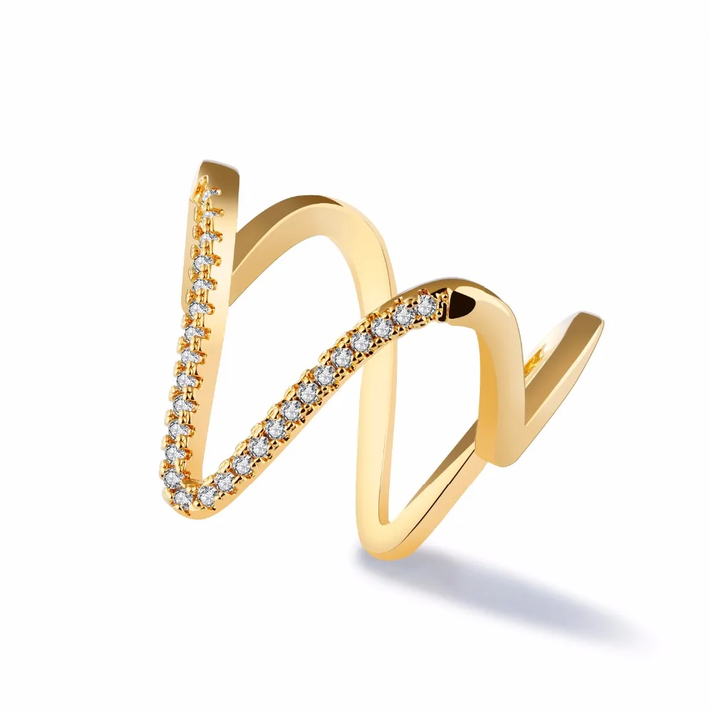 Уникальный циркония Кольца для Для женщин Нерегулярные CZ заявление группа Пром