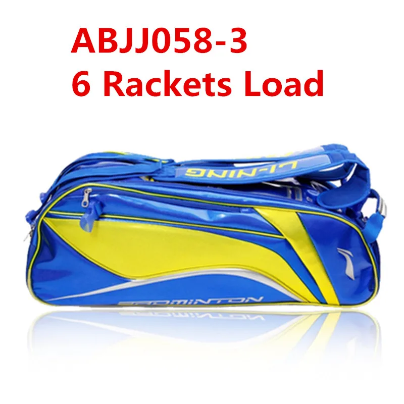 Li-Ning Китайская национальная команда бадминтон ракетка сумка ABJJ054 ABJJ058 подкладка 6/9 ракетка сумка для мужчин и женщин спортивный рюкзак L540OLC - Цвет: 6 rackets load