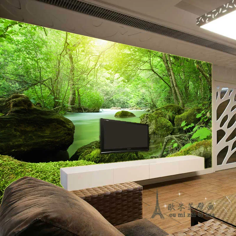 3D обои для спальни гостиной на стену вокруг телевизора над диваном|wallpaper bedroom|papel de