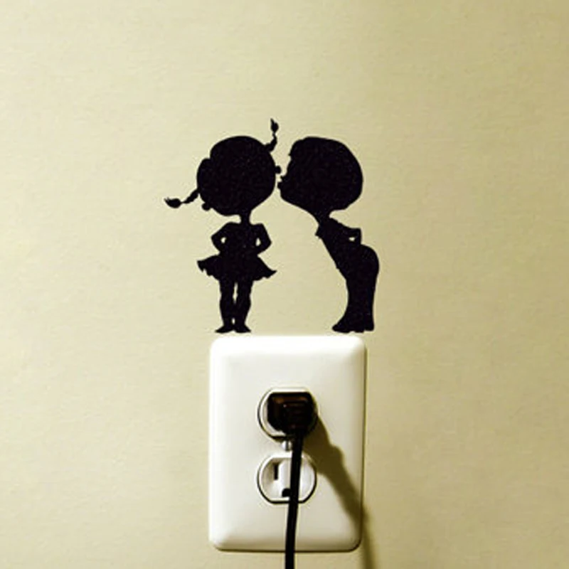 Наклейка на стену с изображением мальчика или девочки декоративная наклейка для
