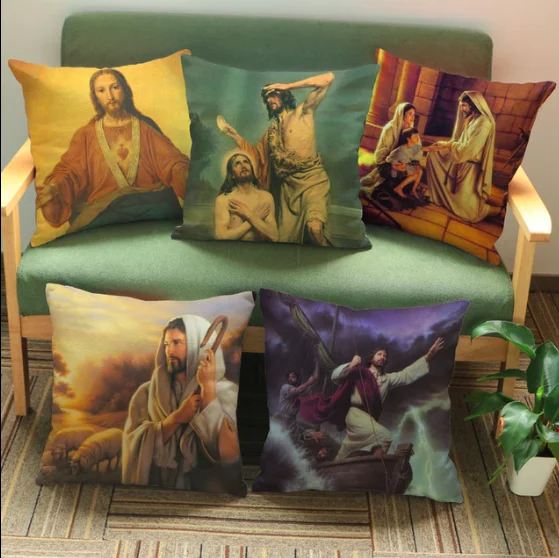 Наволочка на шею Jesus Genesis Madonna льняная кровать диване подушка декоративная для