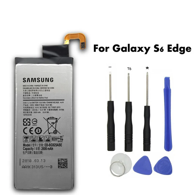 Оригинальные запасные Батарея EB-BG925ABE 2600 mAh для Samsung Galaxy S6 Edge G9250 G925FQ G925F G925S S6Edge G925V