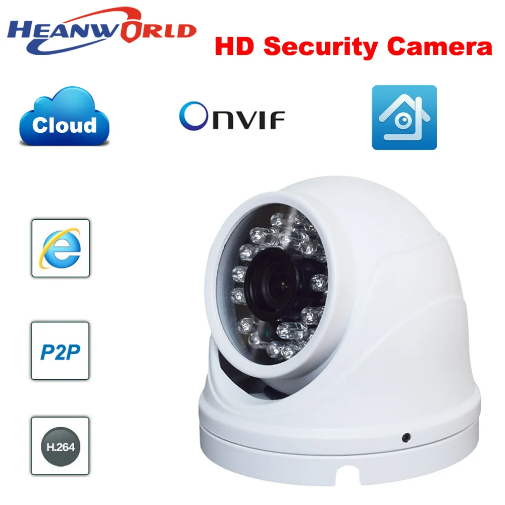 Heanworld Водонепроницаемая мини купольная ip камера 720P 960P 1080P Поддержка POE cctv