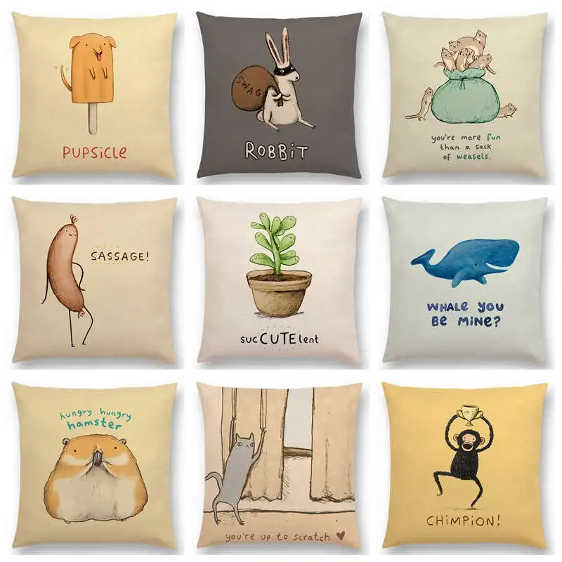 Милые Мультяшные Животные Смешные Слова Декоративные буквы милое имя кошка