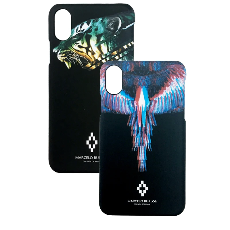 Marcelo Burlon крышка для iPhone X случае диких животных Пластик Футляр Coque Tiger Марсело