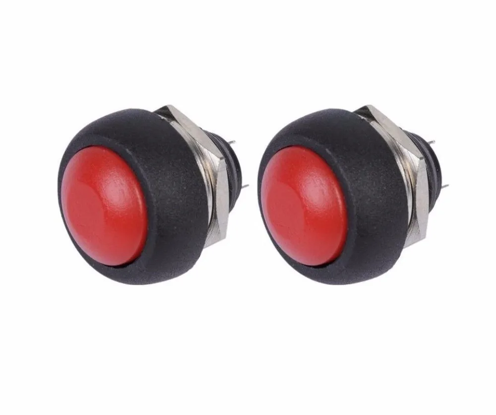 

10 шт. новая Красная 12 мм Водонепроницаемая мгновенная кнопка Круглый мини-выключатель 250 В 1A