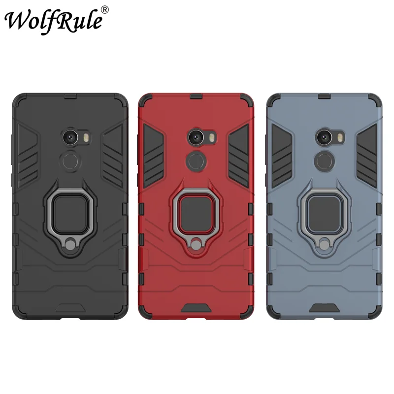 

Case For Xiaomi Mi Mix 2 PU Hard PC Case Ring Holder Stand Magnetic Armor Case For Xiaomi Mi Mix 2 Fundas For Xiaomi MiMix 2