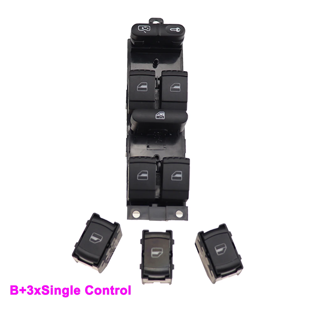 Band3xSingle Control Окно Панель мастер Управление переключатель для VW Golf Jetta Passat MK4 B5 Seat Leon Toledo 1999 2000 2001 2002 2003 2004 1J4959857 - Цвет: Band3xSingle Control