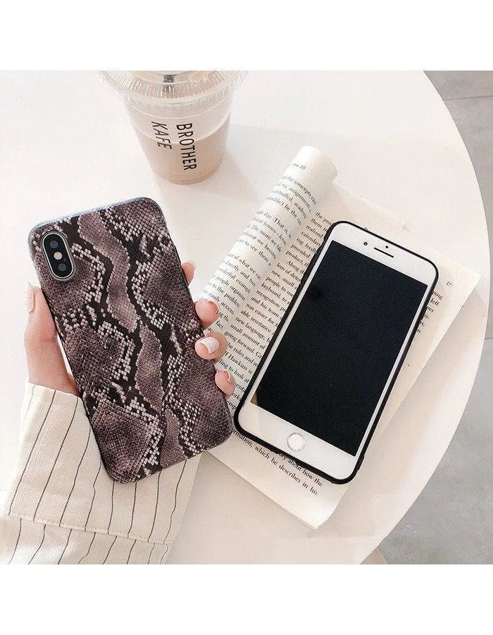 Fashion INS Snake Skin Texture Photo Matte IMD Soft TPU Phone Case For Apple iPhone X XS Max Xr 7 8 6 6s Plus Coque Cover Fundas |