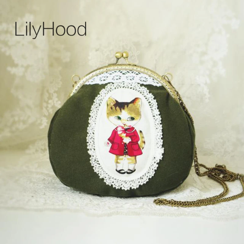 LilyHood женская сумка ручной работы с узором кошки шерстяная через плечо