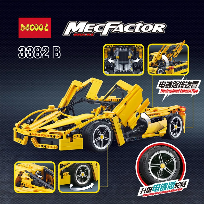 DHL в наличии DECOOL 3382A 3382B 1367 шт. формула Скорость чемпионов Racer модель автомобиля