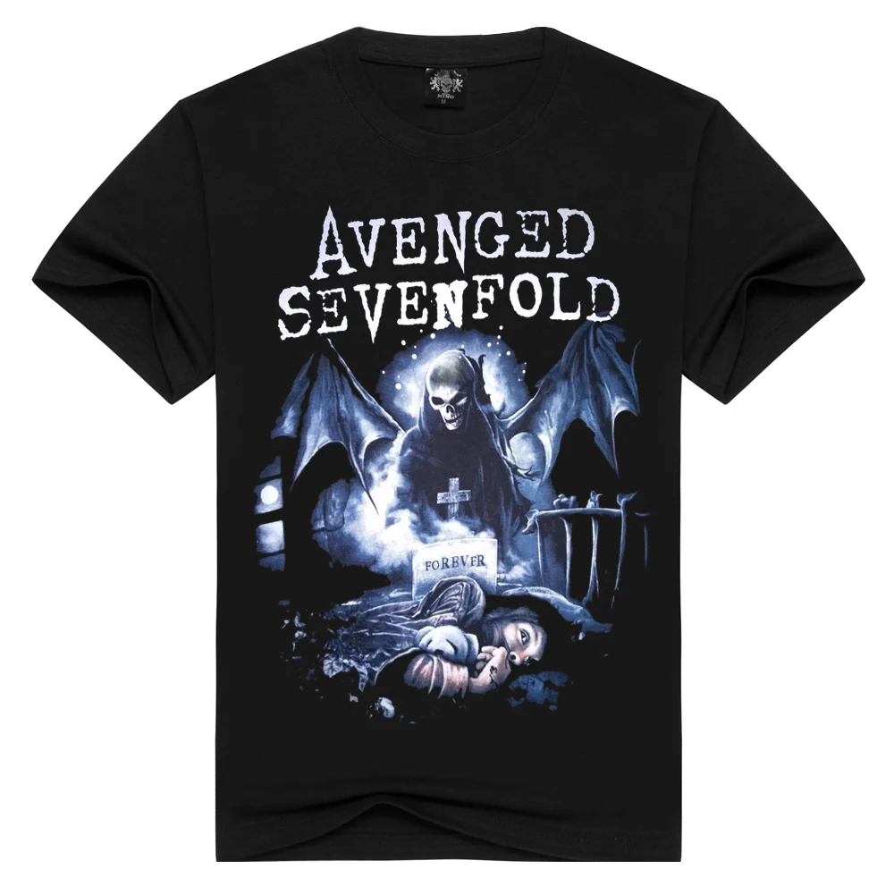Футболка мужская/женская хлопковая с принтом черепа|avenged sevenfold|tshirt skullt-shirt black |