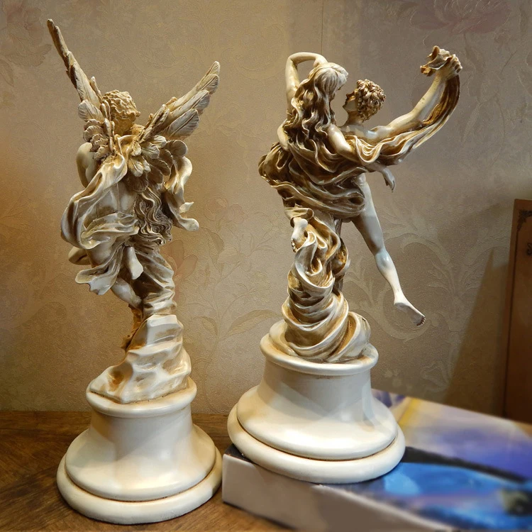Статуя Ангела из смолы для свадьбы античное серебряное ремесло декор гостиной ТВ