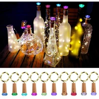 free shipping wine bottle lights with cork fairy battery operated mini lights diamond shaped 15led diy string lights 10 pack