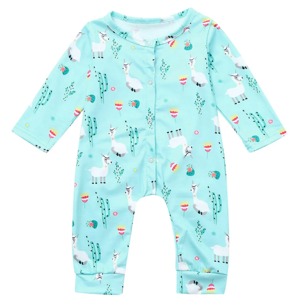 Infant Baby Girls Boys Long Sleeve Alpaca Print baby boy clothes summer Romper Jumpsuit Clothes Outfits JAN14 | Детская одежда и