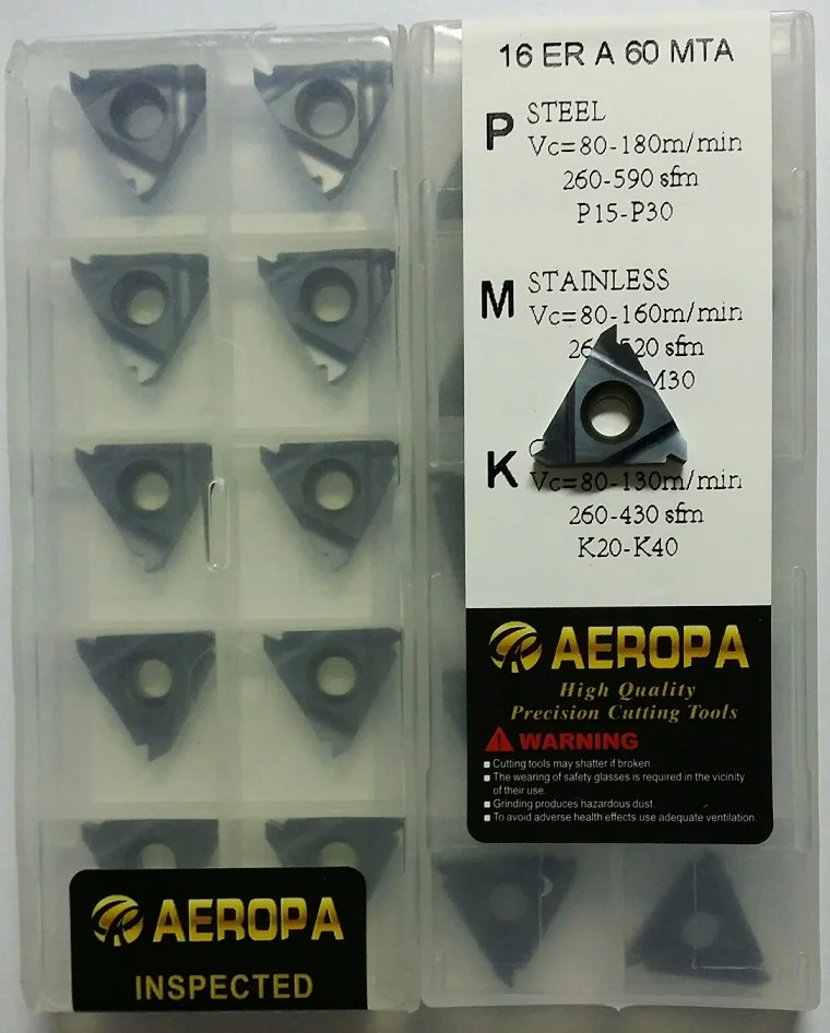 

16 ER G 55 ,Indexable Tungsten Carbide Threading Lathe Inserts for Threaded Lathe Holder
