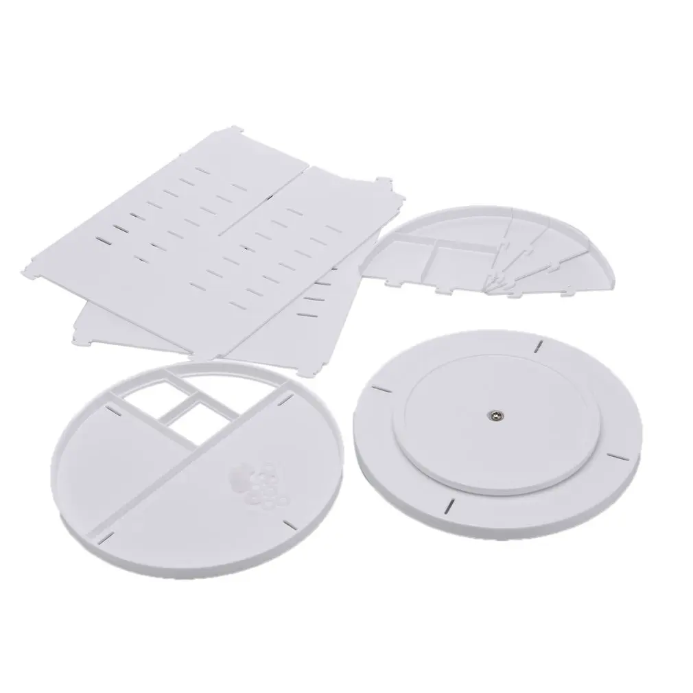 Layered Design 360 Degree Rotatable Multifunction Plastic Cosmetic Storage Rack White | Дом и сад