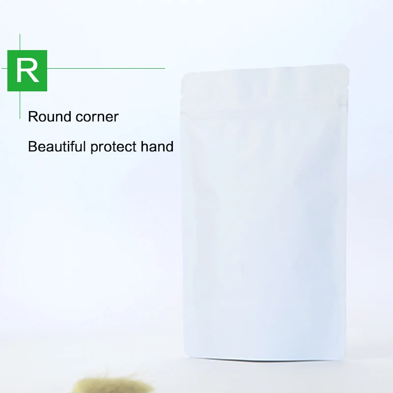 Матовый белый мешочек с молнией алюминиевая фольга сумка на молнии пакетики для