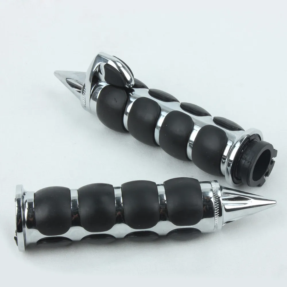 Пара 1 дюйм 25 мм мотоциклетные хромированные черные острые ручки для Harley Honda Shadow VT