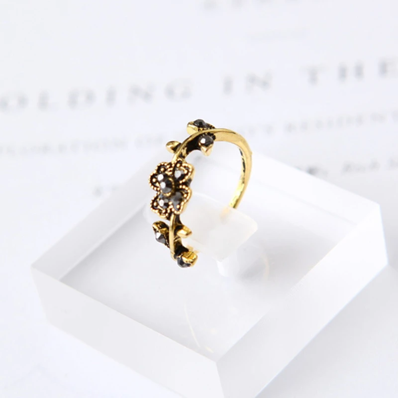 11/Set Vintage Punk Moon Sun Leaf Flower Carved Midi Finger Rings For Women Bohemian Knuckle Ring Set Crystal Jewelry Gifts | Украшения и