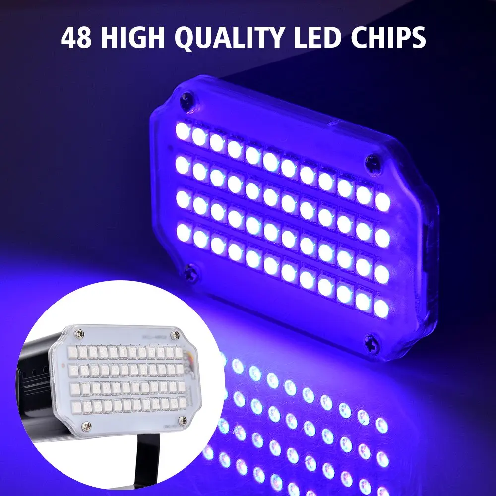 48 Led сценический стробоскоп светильник супер яркий сценический эффект светильник ing 7 цветов звуковая активация автоматический режим вспышки с пультом дистанционного управления