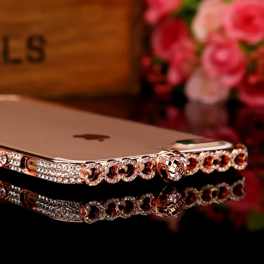 Для Apple iPhone 7 Чехол тонкий металлический бампер из цинкового сплава для IPhone X XS 7 8 Plus роскошный Алмазный защитный чехол Capinha Coque