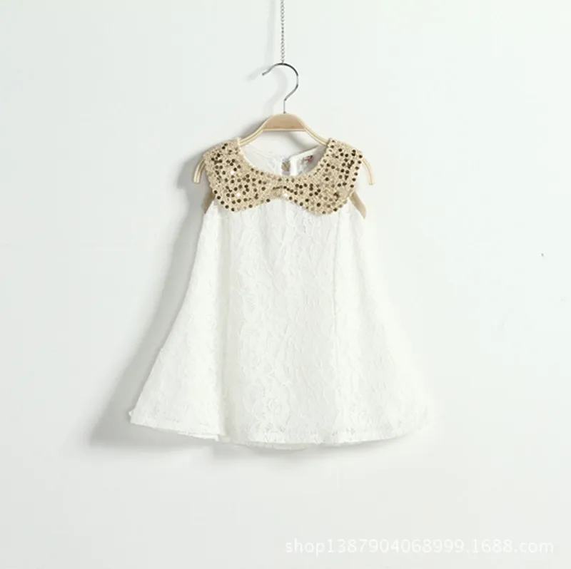 Горячая распродажа лето 2015 новый стиль платья для девочек с отворотом кружевное