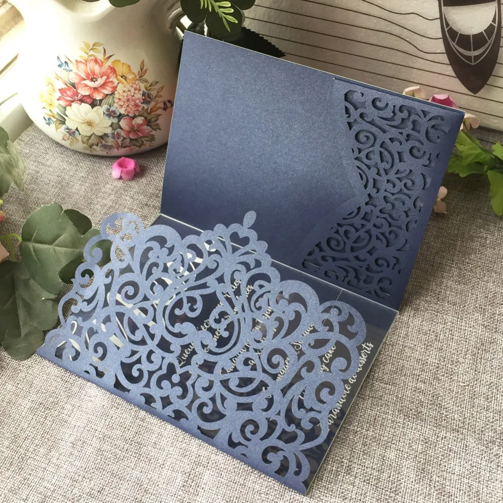 40 шт./лот Красивая Роскошная корона лазерная резка свадебные пригласительные