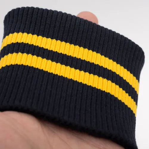 dark blue yellow 7*9 см полосатые трикотажные манжеты, отделка одежды, куртка, пальто хлопок стрейч мягкие запонки 1 пара - Цвет: dark blue yellow
