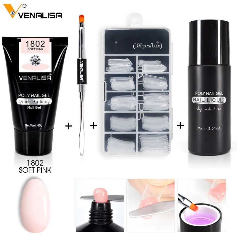 1802 pen slip tips Venalisa дизайн ногтей полигель для ногтей французский гель для ногтей Constraction строительный желе поли гель акриловые скольжения решения Clearnser Plus для удаления - Цвет: 1802 pen slip tips