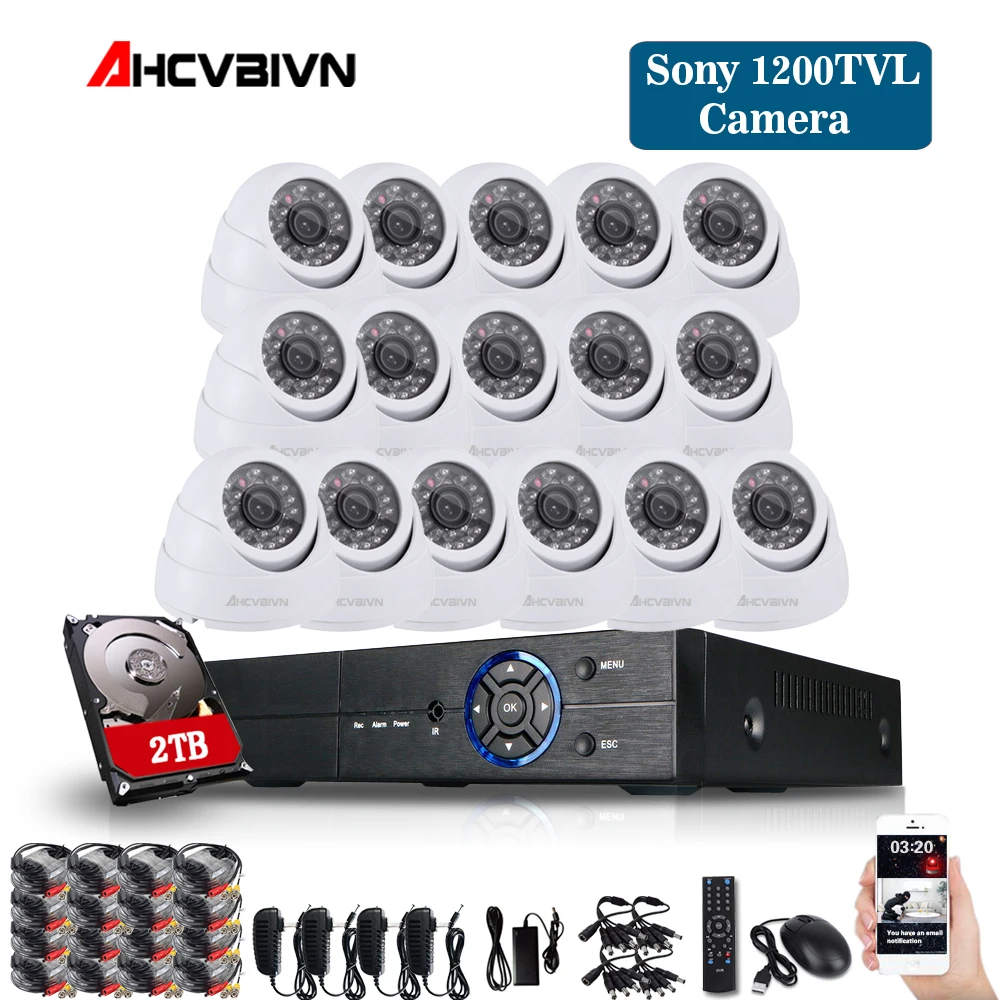 16CH CCTV система 1080 P DVR 16CH CCTV камера безопасности Система 1200tvl Крытый День Ночь ИК камера комплект система видеонаблюдения