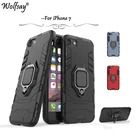 Чехол-накладка для iPhone 7, металлический, с кольцом-держателем, магнитный