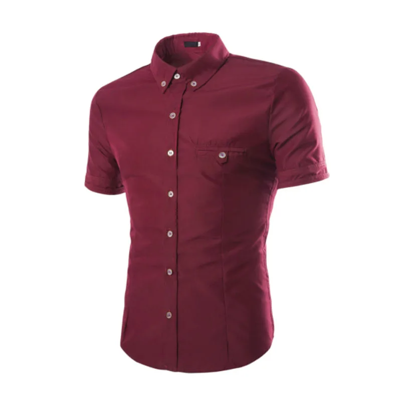 Мужская Повседневная рубашка WSGYJ однотонная приталенная черного цвета с