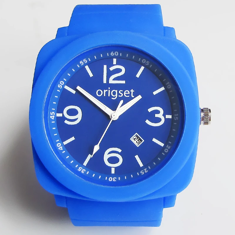 Силиконовые Резиновые спортивные мужские часы heren horloge Япония механизм