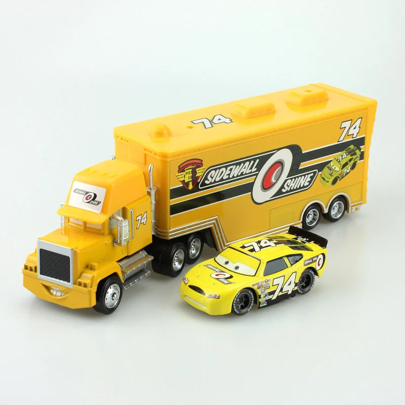 

2pcs Disney Pixar Cars Toys No 74 Racing Uncle Jimmy Truck 1:55 Diecast Metal Alloy Modle Figures Toys Birthday Gifts For Kids
