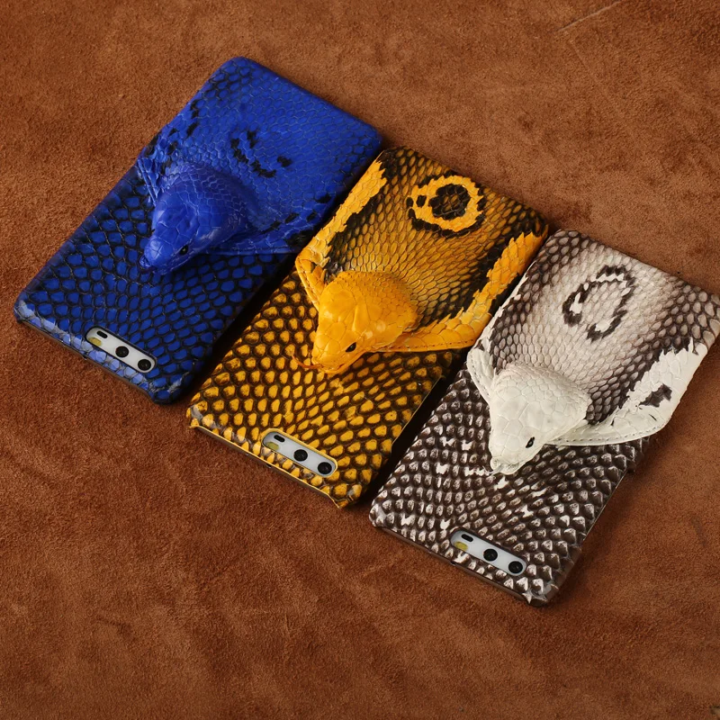 

Brand genuine snake skin phone case For HUAWEI P10 Plus phone back cover protective case leather phone case For HUAWEI P20